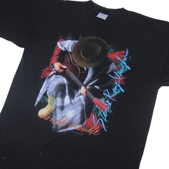 Vintage 1989 Stevie Ray Vaughan Double Trouble Graphic Band T Shirt - Picture 2 of 7